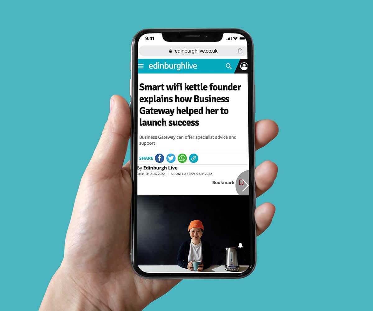 Phone mockup showing article on EdinburghLive website
