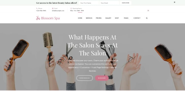 Beauty Salon – Demo of Blossom Spa Pro