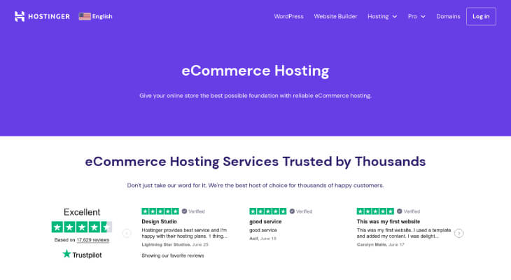 eCommerce Hosting- Hostinger