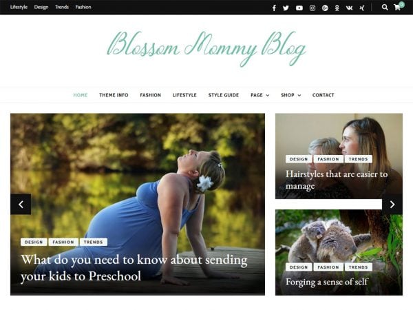 Blossom Mommy Blog Wordpress theme