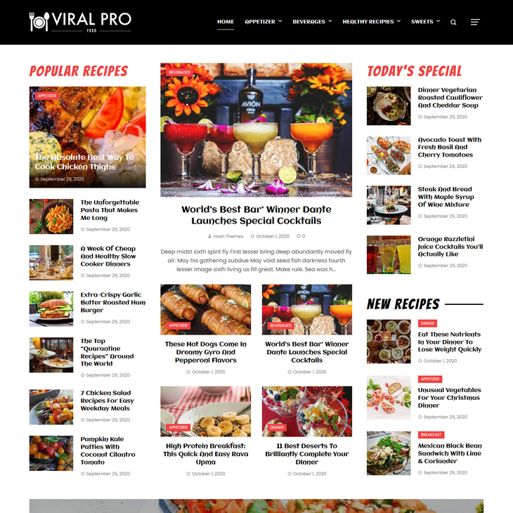 Viral Pro Food WordPress Theme